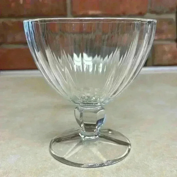 Cristal D'Arques-Durand 2 Ice Cream/Dessert Bowls Pattern Is "Quadro" No… - Picture 2 of 10